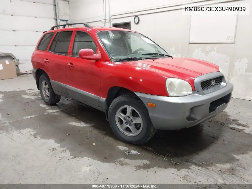 2003 Hyundai Santa Fe Gls/Lx VIN: KM8SC73EX3U490939 Lot: 40778939