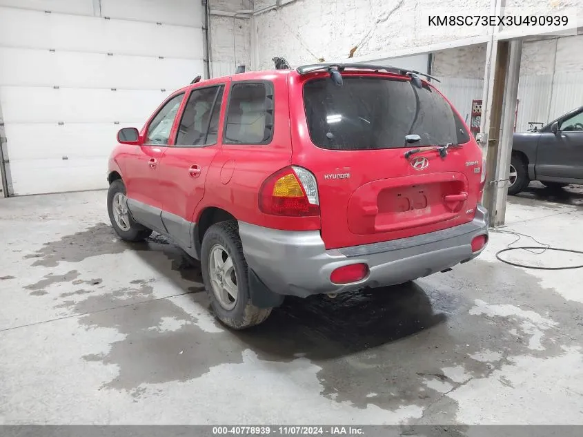 2003 Hyundai Santa Fe Gls/Lx VIN: KM8SC73EX3U490939 Lot: 40778939