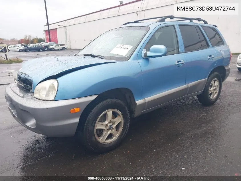 2003 Hyundai Santa Fe Gls/Lx VIN: KM8SC73D53U472744 Lot: 40858308