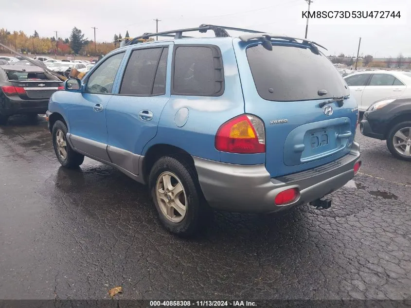 2003 Hyundai Santa Fe Gls/Lx VIN: KM8SC73D53U472744 Lot: 40858308