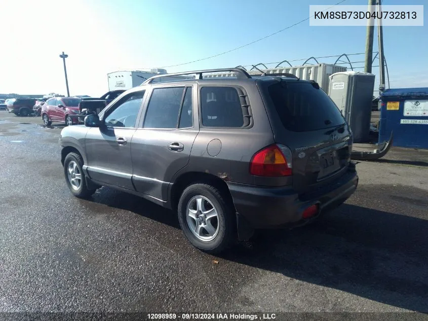 2004 Hyundai Santa Fe VIN: KM8SB73D04U732813 Lot: 12098959