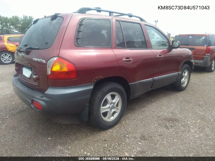 KM8SC73D84U571043 2004 Hyundai Santa Fe Gls