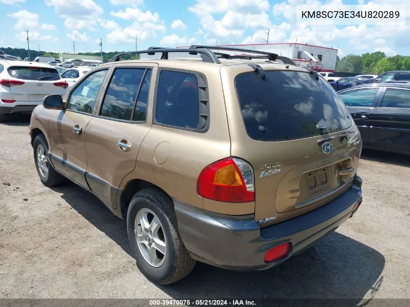 2004 Hyundai Santa Fe Gls/Lx VIN: KM8SC73E34U820289 Lot: 39470075