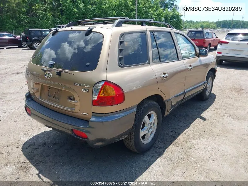 2004 Hyundai Santa Fe Gls/Lx VIN: KM8SC73E34U820289 Lot: 39470075