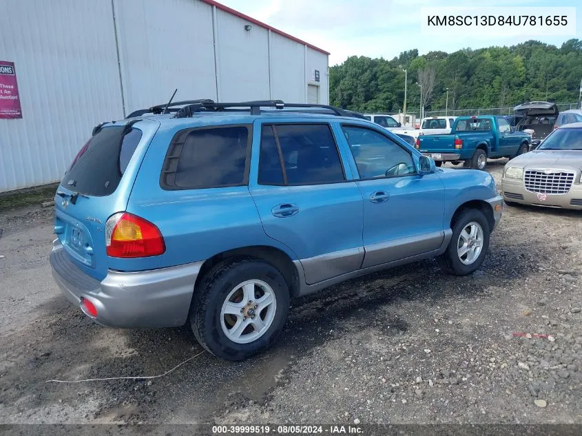 2004 Hyundai Santa Fe Gls VIN: KM8SC13D84U781655 Lot: 39999519