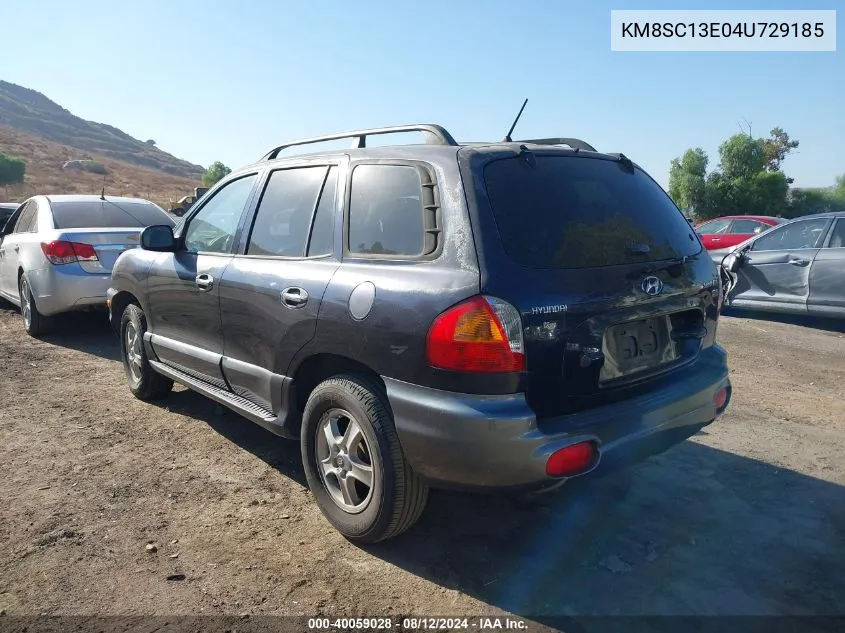 2004 Hyundai Santa Fe Gls/Lx VIN: KM8SC13E04U729185 Lot: 40059028