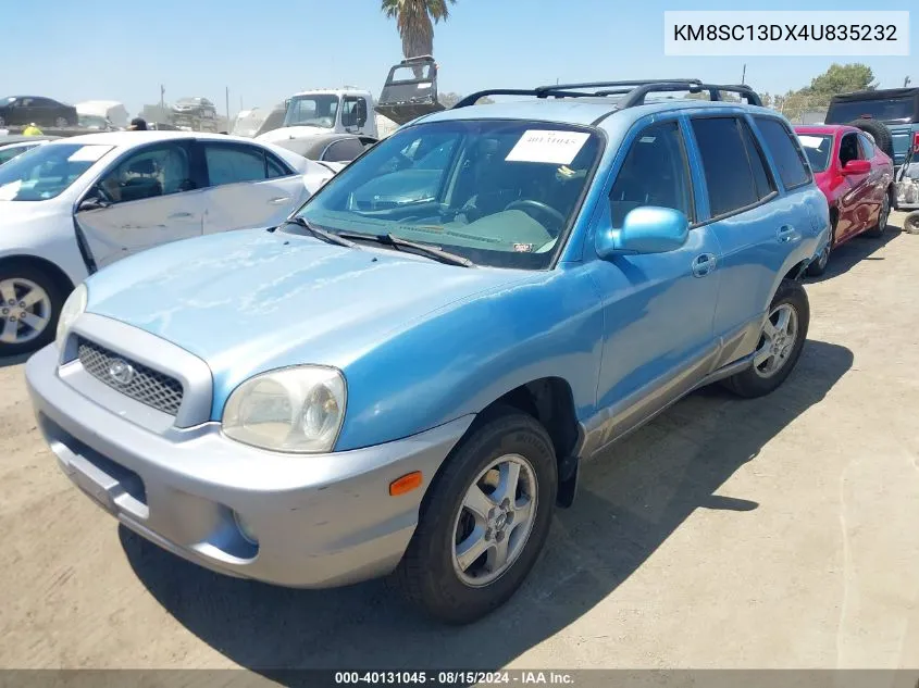 2004 Hyundai Santa Fe Gls VIN: KM8SC13DX4U835232 Lot: 40131045