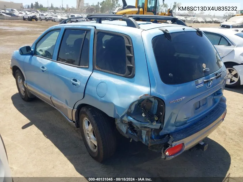 2004 Hyundai Santa Fe Gls VIN: KM8SC13DX4U835232 Lot: 40131045