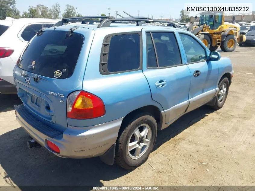 2004 Hyundai Santa Fe Gls VIN: KM8SC13DX4U835232 Lot: 40131045