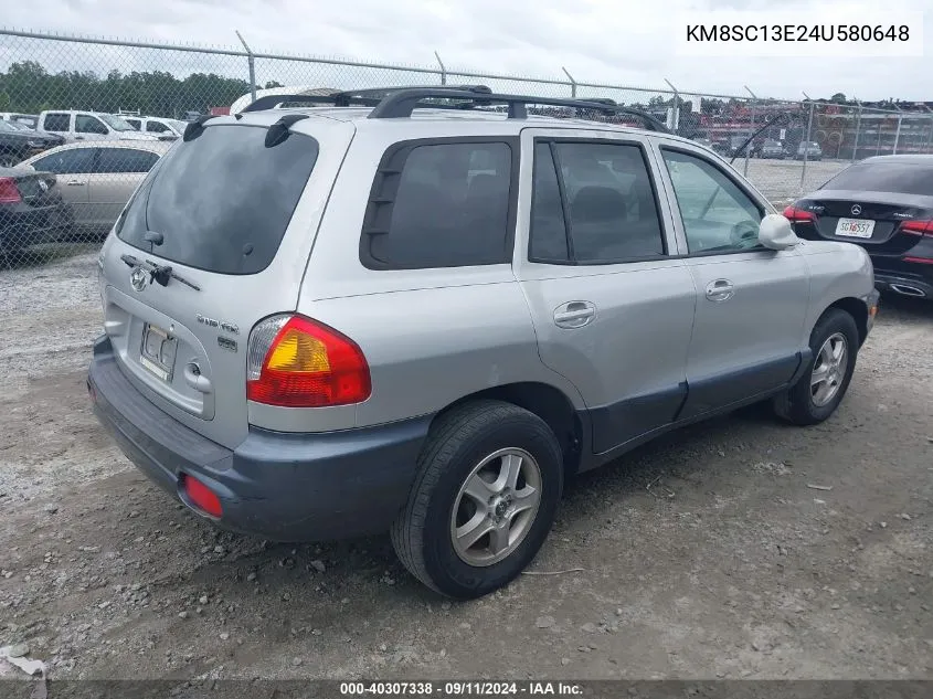 2004 Hyundai Santa Fe Gls/Lx VIN: KM8SC13E24U580648 Lot: 40307338