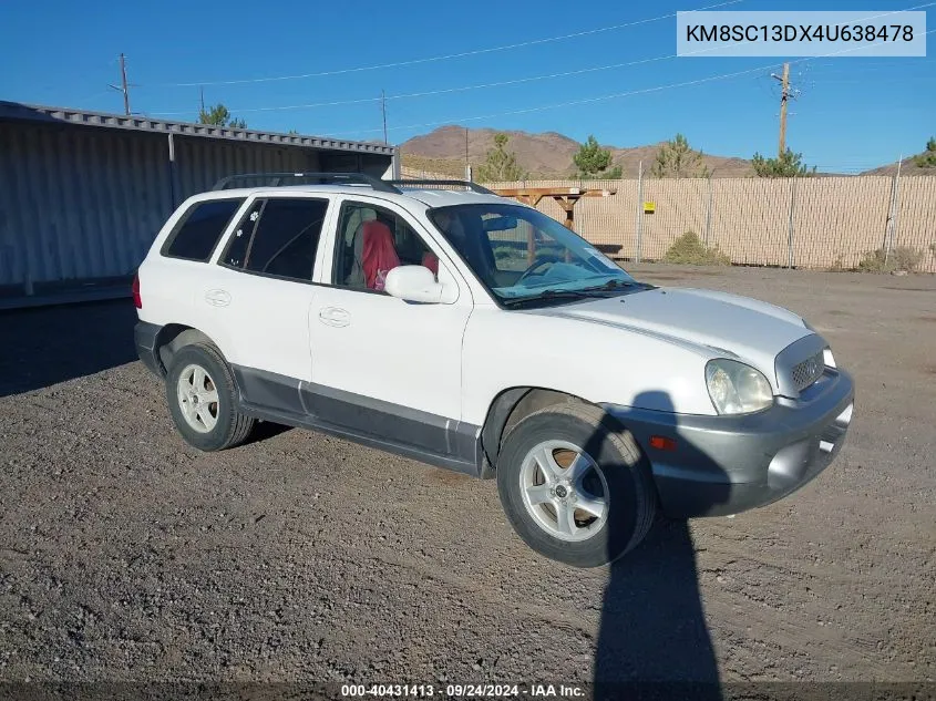 2004 Hyundai Santa Fe Gls VIN: KM8SC13DX4U638478 Lot: 40431413