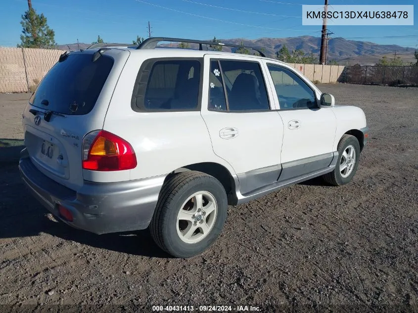 2004 Hyundai Santa Fe Gls VIN: KM8SC13DX4U638478 Lot: 40431413