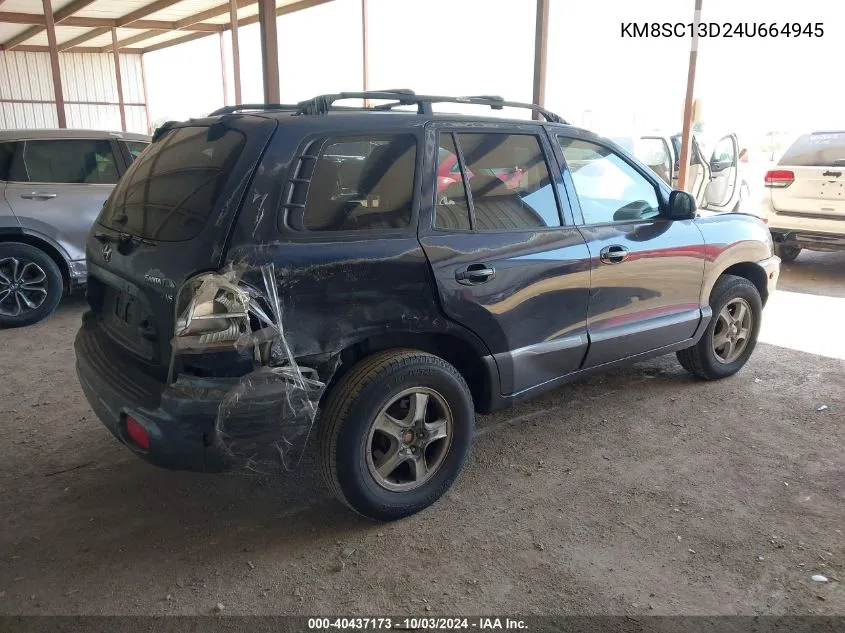 2004 Hyundai Santa Fe Gls VIN: KM8SC13D24U664945 Lot: 40437173