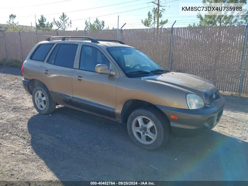 KM8SC73DX4U735988 2004 Hyundai Santa Fe Gls