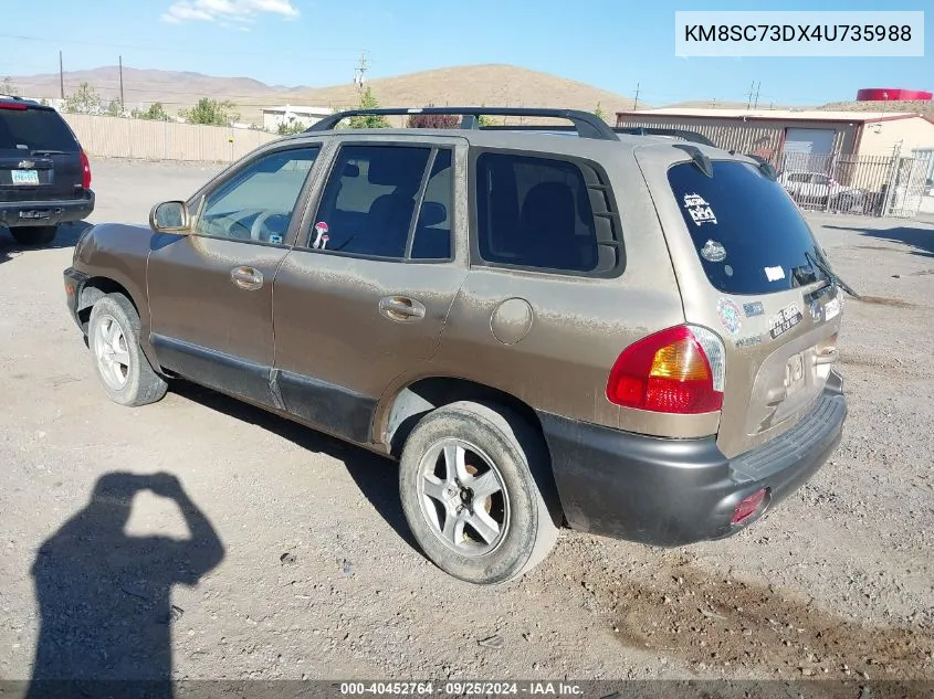 KM8SC73DX4U735988 2004 Hyundai Santa Fe Gls