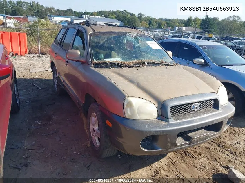 2004 Hyundai Santa Fe VIN: KM8SB12B54U663923 Lot: 40516297