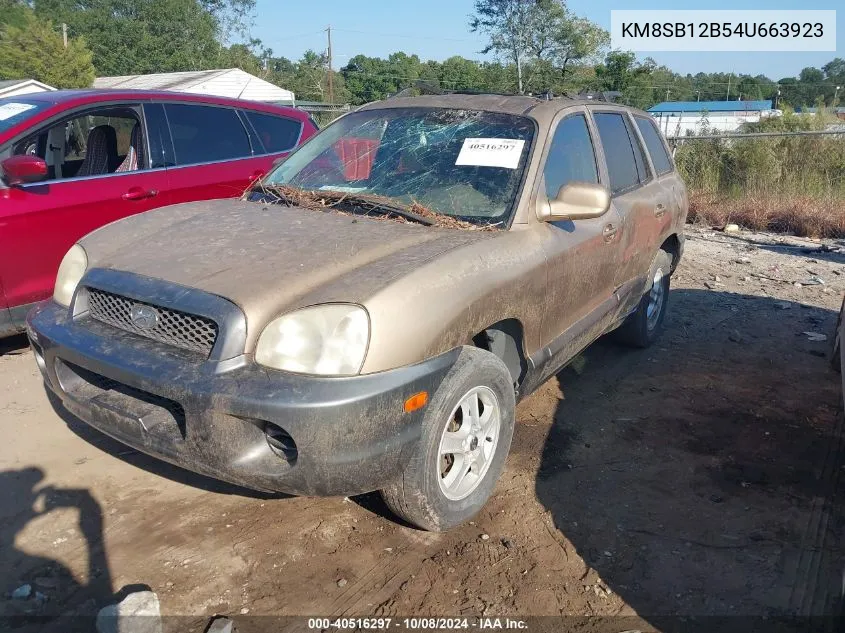 2004 Hyundai Santa Fe VIN: KM8SB12B54U663923 Lot: 40516297