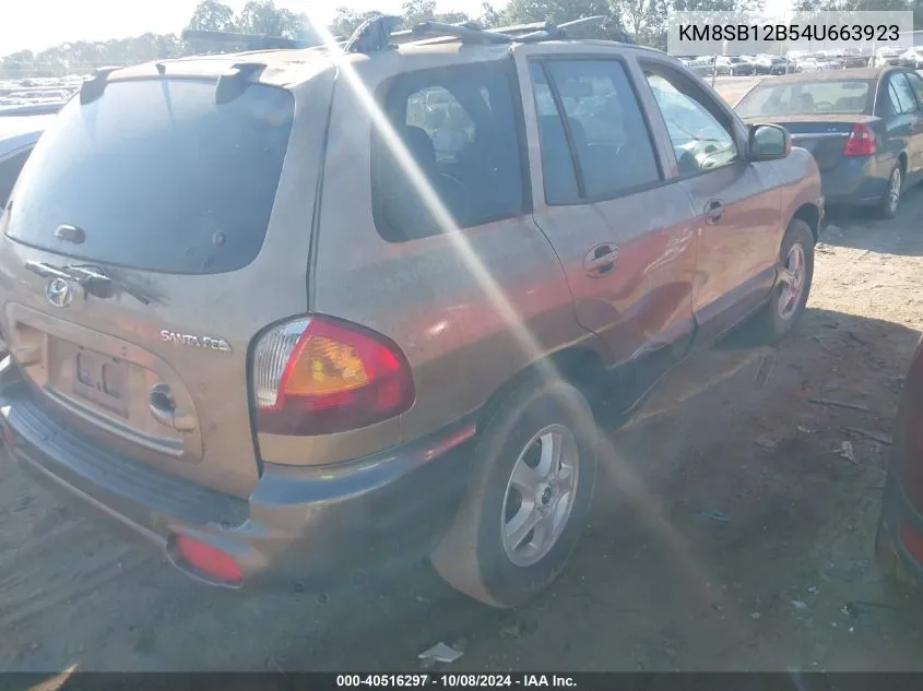 2004 Hyundai Santa Fe VIN: KM8SB12B54U663923 Lot: 40516297