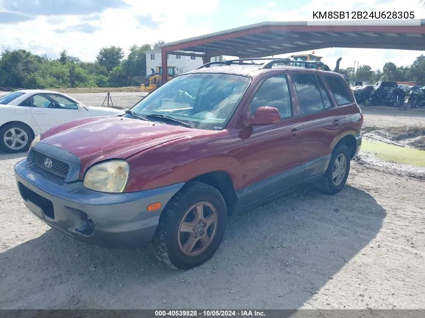 2004 Hyundai Santa Fe VIN: KM8SB12B24U628305 Lot: 40539828