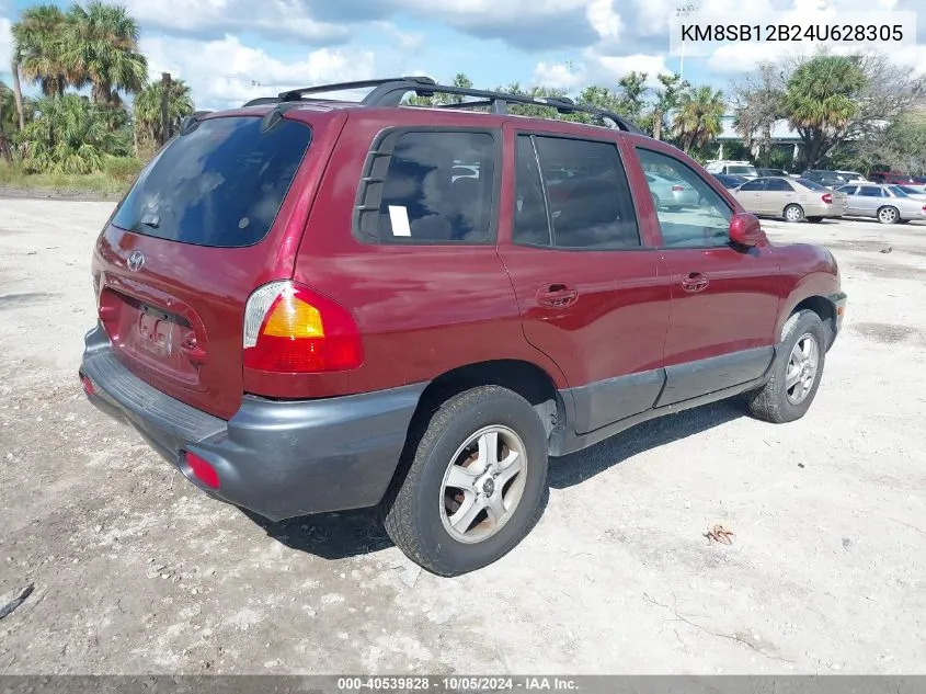 2004 Hyundai Santa Fe VIN: KM8SB12B24U628305 Lot: 40539828