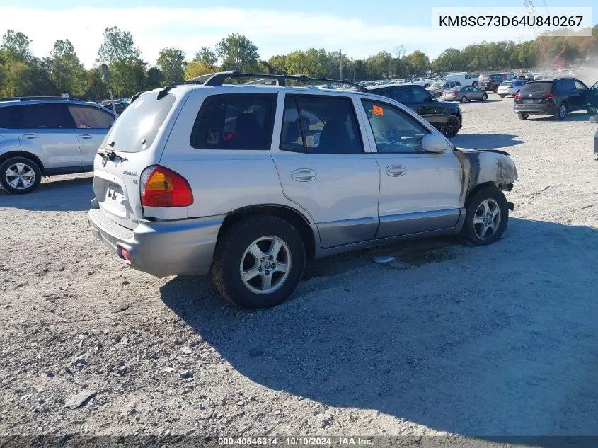 2004 Hyundai Santa Fe Gls VIN: KM8SC73D64U840267 Lot: 40546314