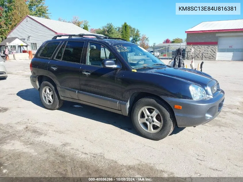 2004 Hyundai Santa Fe Gls/Lx VIN: KM8SC13E84U816381 Lot: 40556266