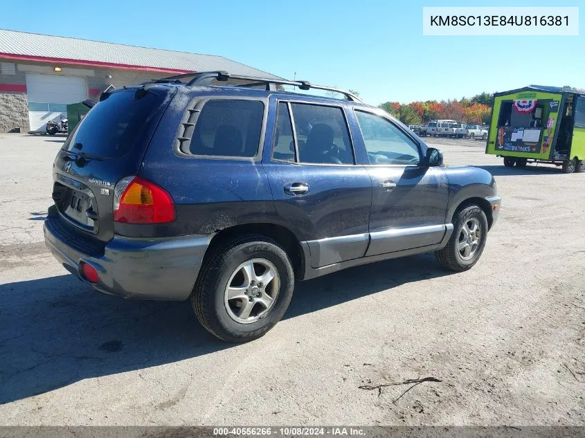 2004 Hyundai Santa Fe Gls/Lx VIN: KM8SC13E84U816381 Lot: 40556266