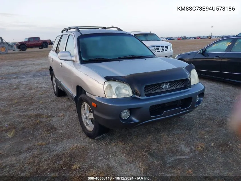 2004 Hyundai Santa Fe Gls/Lx VIN: KM8SC73E94U578186 Lot: 40558118