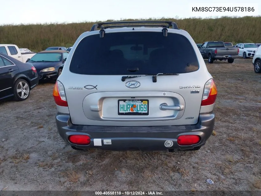 2004 Hyundai Santa Fe Gls/Lx VIN: KM8SC73E94U578186 Lot: 40558118