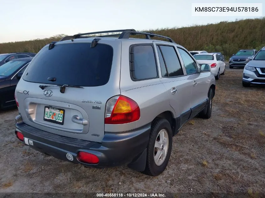 2004 Hyundai Santa Fe Gls/Lx VIN: KM8SC73E94U578186 Lot: 40558118