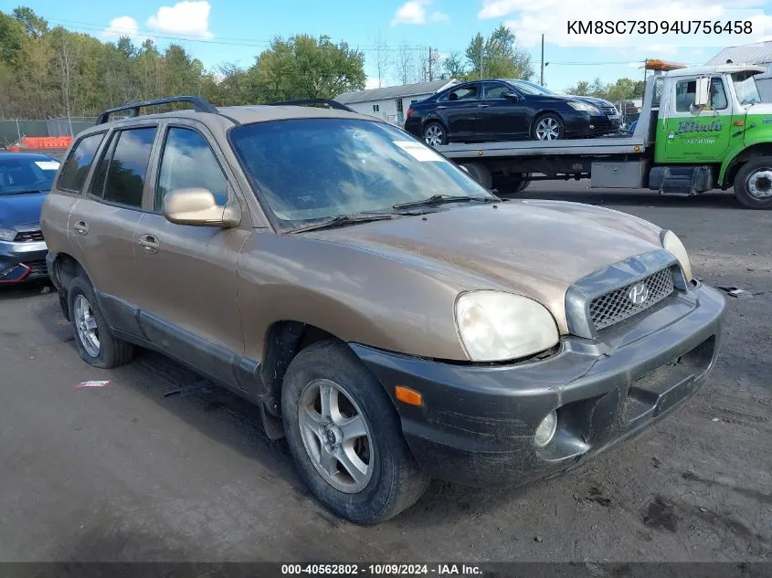 2004 Hyundai Santa Fe Gls VIN: KM8SC73D94U756458 Lot: 40562802