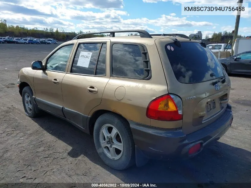 2004 Hyundai Santa Fe Gls VIN: KM8SC73D94U756458 Lot: 40562802