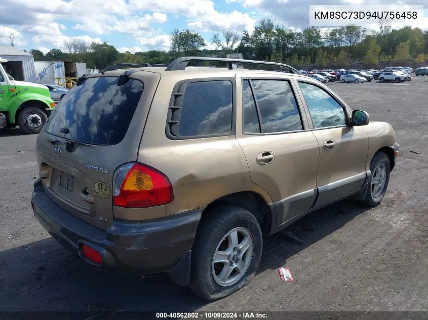 2004 Hyundai Santa Fe Gls VIN: KM8SC73D94U756458 Lot: 40562802