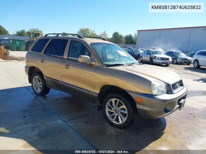 2004 Hyundai Santa Fe VIN: KM8SB12B74U625822 Lot: 40634703