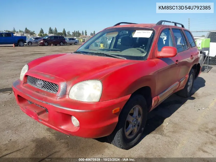 2004 Hyundai Santa Fe Gls VIN: KM8SC13D54U792385 Lot: 40670939