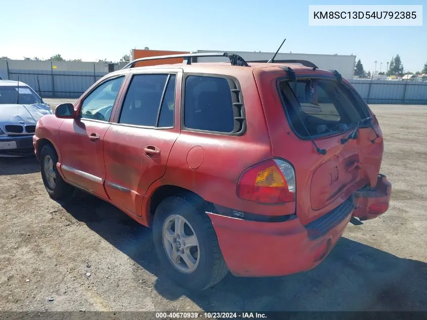 2004 Hyundai Santa Fe Gls VIN: KM8SC13D54U792385 Lot: 40670939