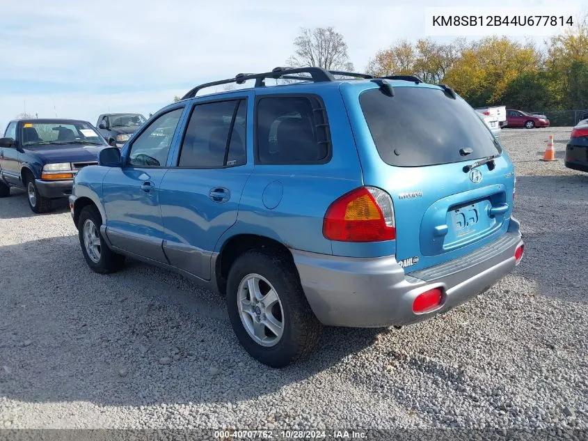 2004 Hyundai Santa Fe VIN: KM8SB12B44U677814 Lot: 40707762