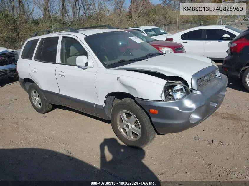 2004 Hyundai Santa Fe Gls/Lx VIN: KM8SC13E74U828960 Lot: 40738913