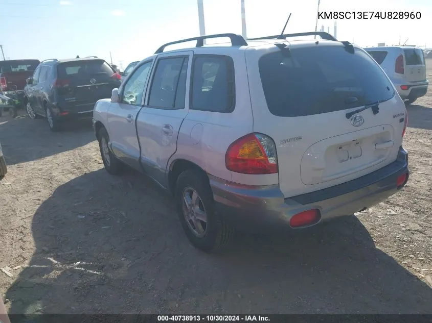 2004 Hyundai Santa Fe Gls/Lx VIN: KM8SC13E74U828960 Lot: 40738913