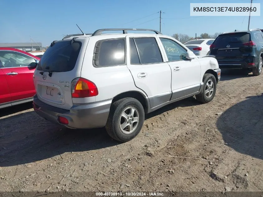 2004 Hyundai Santa Fe Gls/Lx VIN: KM8SC13E74U828960 Lot: 40738913