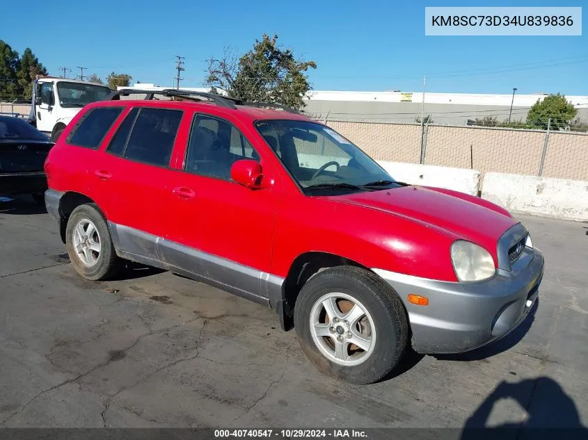 2004 Hyundai Santa Fe Gls VIN: KM8SC73D34U839836 Lot: 40740547