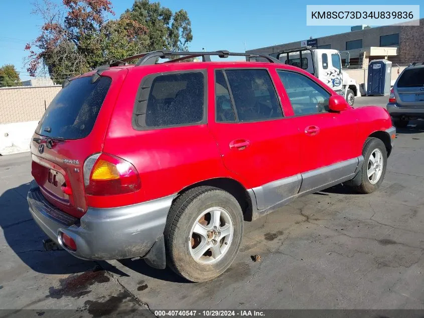 2004 Hyundai Santa Fe Gls VIN: KM8SC73D34U839836 Lot: 40740547