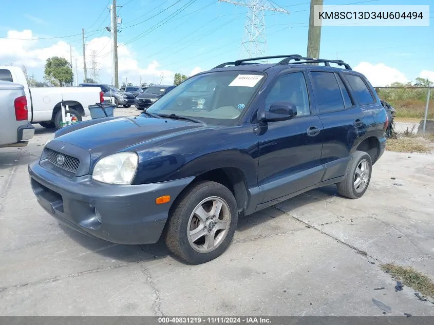 2004 Hyundai Santa Fe Gls VIN: KM8SC13D34U604494 Lot: 40831219