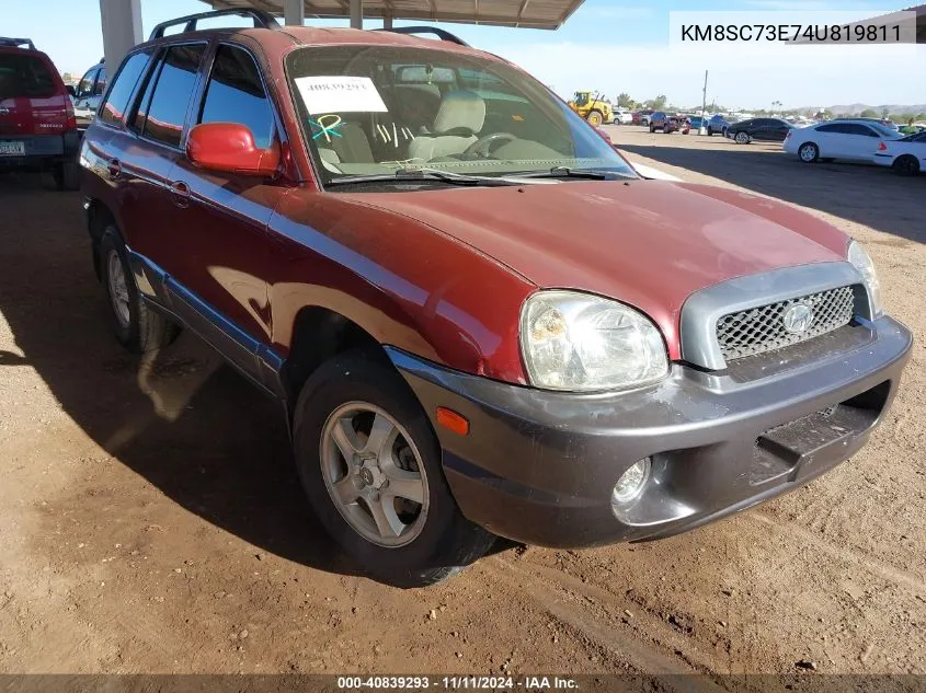 2004 Hyundai Santa Fe Gls/Lx VIN: KM8SC73E74U819811 Lot: 40839293