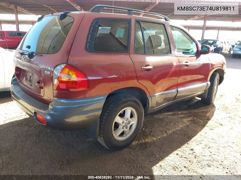 2004 Hyundai Santa Fe Gls/Lx VIN: KM8SC73E74U819811 Lot: 40839293