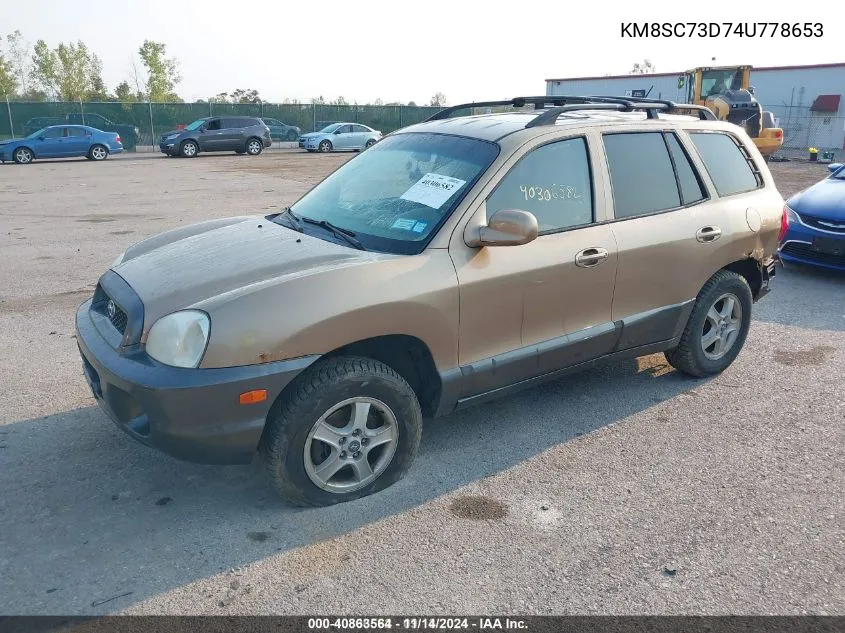 2004 Hyundai Santa Fe Gls VIN: KM8SC73D74U778653 Lot: 40863564