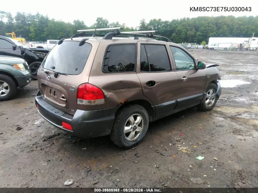 2005 Hyundai Santa Fe Gls/Lx VIN: KM8SC73E75U030043 Lot: 39505167