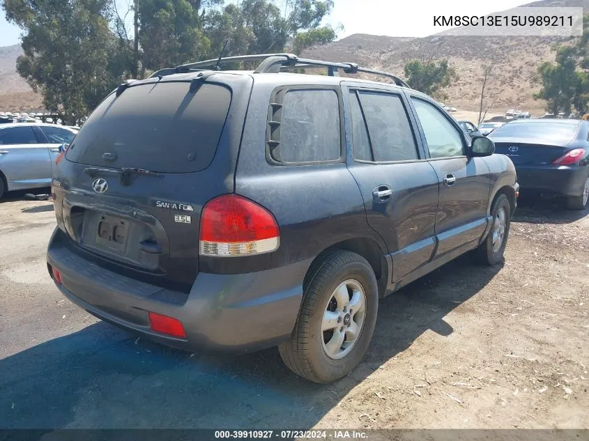 2005 Hyundai Santa Fe Gls/Lx VIN: KM8SC13E15U989211 Lot: 39910927