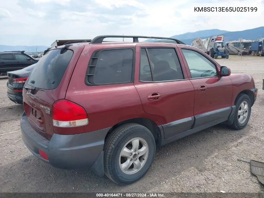 2005 Hyundai Santa Fe Gls/Lx VIN: KM8SC13E65U025199 Lot: 40164471