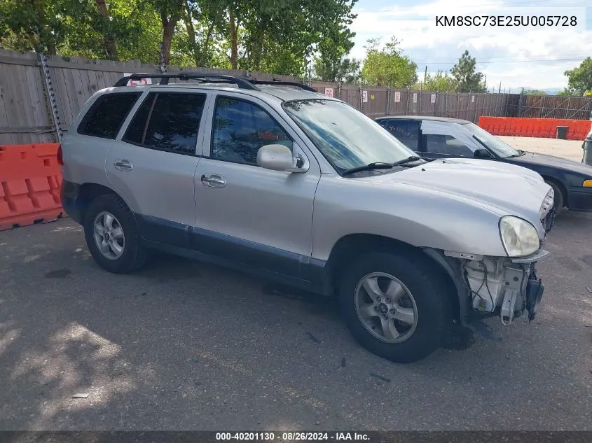 2005 Hyundai Santa Fe Gls/Lx VIN: KM8SC73E25U005728 Lot: 40201130